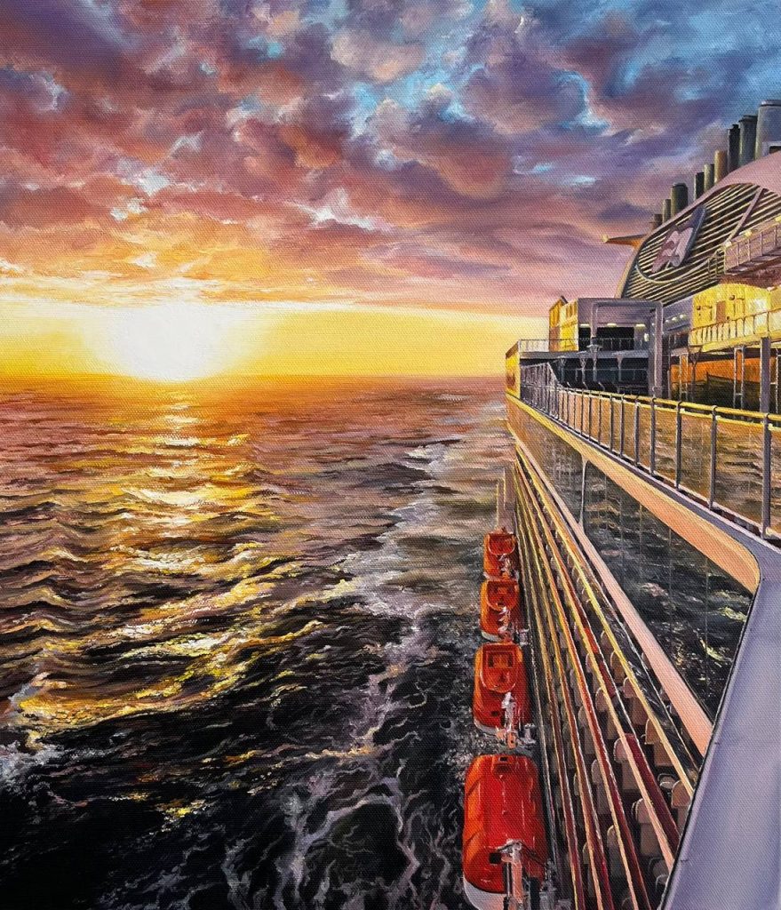 Cruise Ship at Sunset