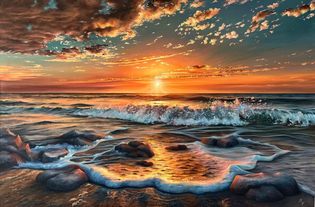 Sunset at the Ocean Beach